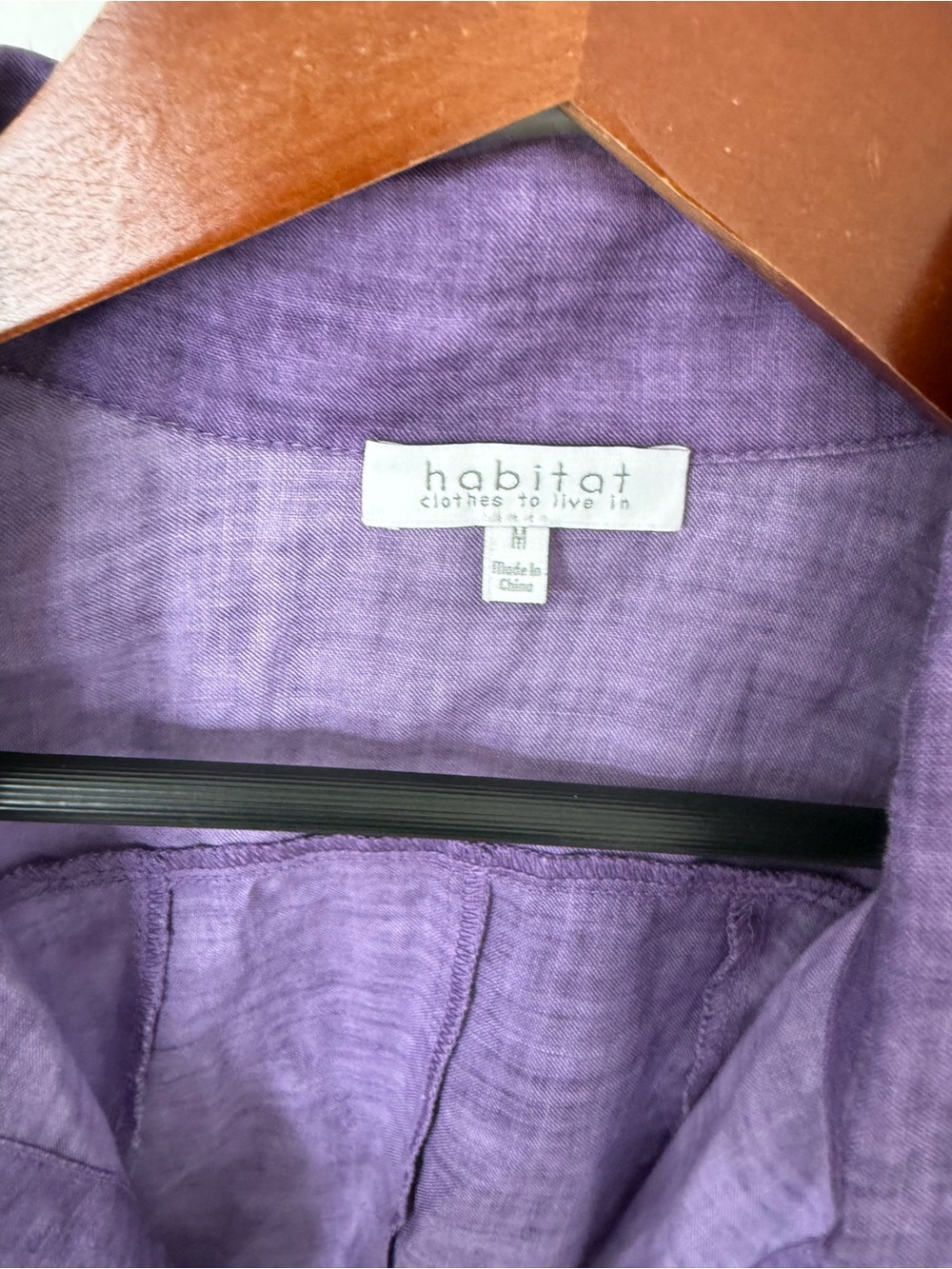 Habitat Linen Oversized Sheer Blouse Size Medium Pockets - Picture 3 of 5